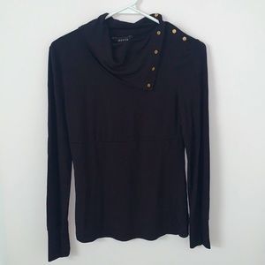 NWOT Jessica Long Sleeve Button Neck Top